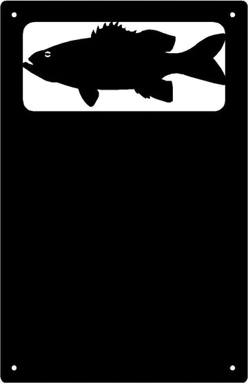 Bass FIsh in cutout on top-Wall Art Magnetic Memo (11x17) - The Metal Peddler  bass, fish, Memo board, Silhouette