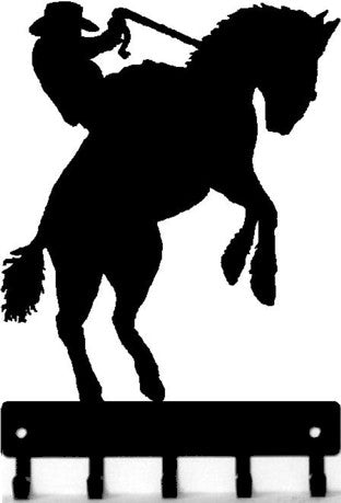 Bucking Bronco #01 Cowboy Key Rack with hooks - The Metal Peddler Key Rack bronco, cowboy, key rack, rodeo, western