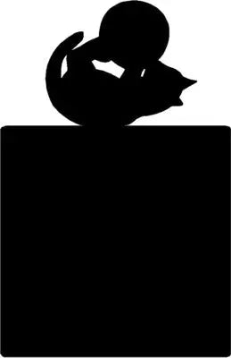 Cat on back with ball- Magnetic Memo/ Bulletin Board - The Metal Peddler cat, Memo board