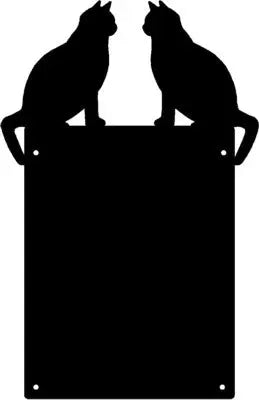 2 Cats on top corners facing each other- Magnetic Memo/ Bulletin Board - The Metal Peddler cat, Memo board