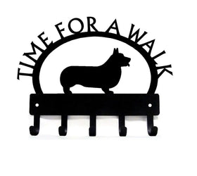 Corgi TIME FOR A WALK Dog Key Rack & Leash Holder - The Metal Peddler Key Rack breed, Breed C, Corgi, Dog, key rack, leash rack
