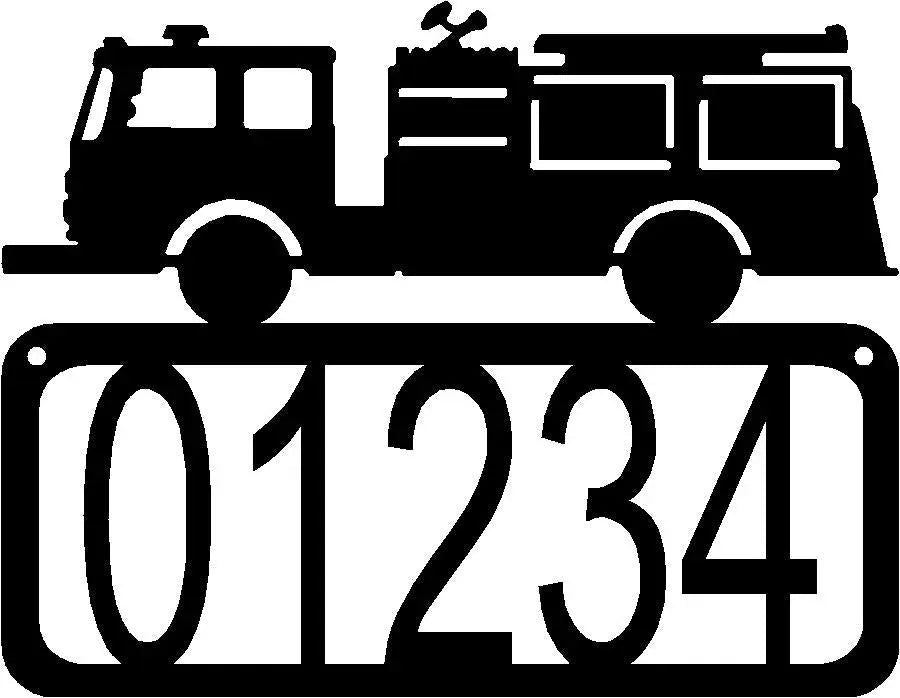 Fire Truck/ Fire Engine House Address Sign The Metal Peddler