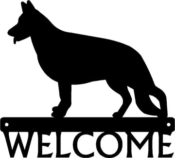 German Shepherd Dog Welcome Sign or Custom Name - The Metal Peddler Welcome Signs breed, Breed G, Dog, German Shepherd, Personalized Signs, personalizetext, porch, Welcome sign