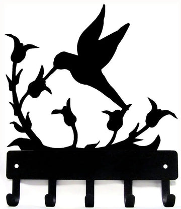 Hummingbird #02 at Wildflower - Key Rack - The Metal Peddler Key Rack bird, breed, flowers, hummingbird, key rack, wildlife