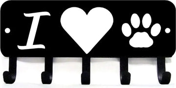 I heart cat paw - Key Rack/ Leash Hanger - The Metal Peddler Key Rack cat, key rack, leash rack