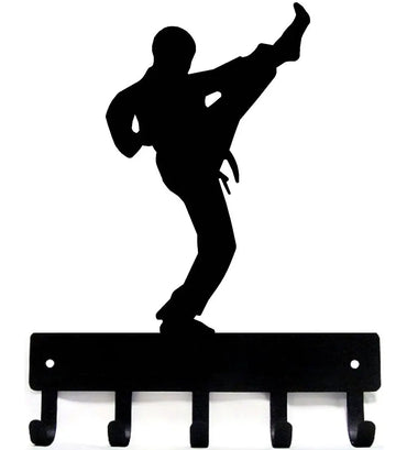Karate Kick Key Rack - The Metal Peddler Key Rack karate, key rack, medal hanger, sport hooks, sports