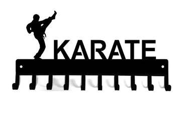 Karate High Kick - Medal Rack Display - The Metal Peddler Medal Holders karate, medal rack, Personalized Gifts, personalizetext, sport, sport hooks, sporthooks, sports