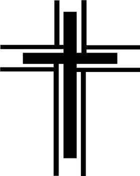 Modern Metal Cross Wall Art - 8.5 inches tall with matte black finish