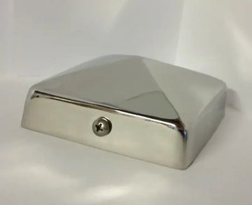 (5-5/8 inch) Nominal 6x6 Stainless Steel Pyramid Fence post cap - The Metal Peddler Fence post caps 6x6, fence caps, Fence post caps