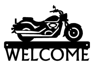 Motorcycle welcome sign