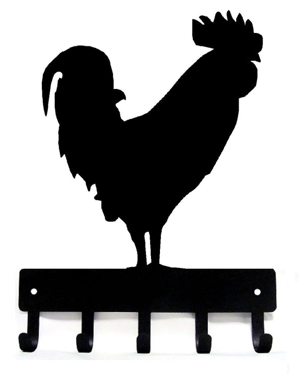 Rooster Key Rack with 5 Hooks for Wall mounted Storage