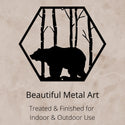 Hexagon with Bear and Tree Background-Grizzly Bear Hexagon Silhouette Wall Art