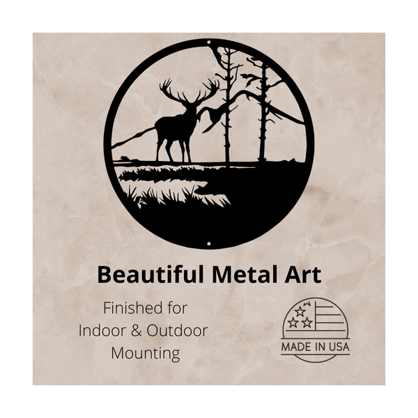 Elk in the Mountains - Metal Wall Art The Metal Peddler