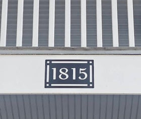 Arts & Crafts Style Address Sign - Horizontal The Metal Peddler