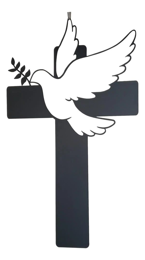 Cross with Dove Religious Wall Art - The Metal Peddler Cross bird, Christian, cross, faith, religious, wall art