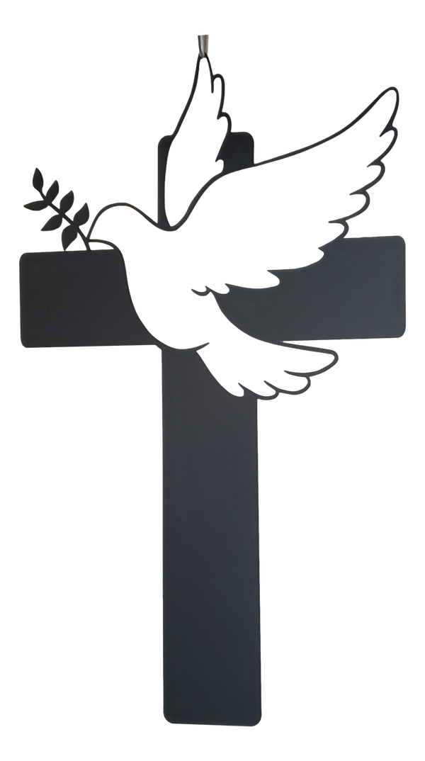Cross with Dove Religious Wall Art - The Metal Peddler Cross bird, Christian, cross, faith, religious, wall art