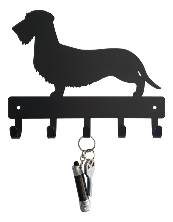 Wirehaired Dachshund Key and Leash Hanger with 5 hooks
