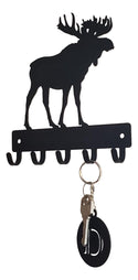 Moose key hanger with Black metal keychain with the initial
