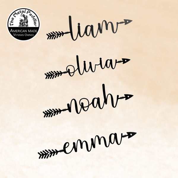 Custom Name Arrow Sign – Personalized Metal Wall Art (12" or 18")