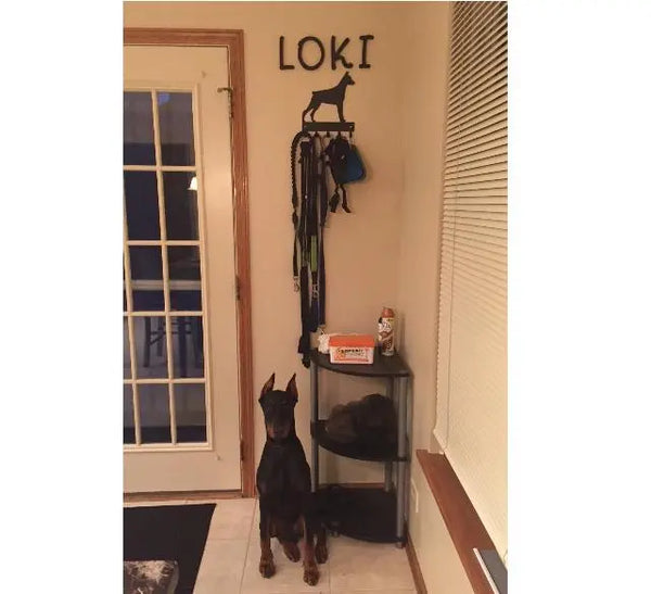 Doberman Pinscher Dog Key Rack/ Leash Hanger - The Metal Peddler Key Rack breed, Breed D, Doberman, Dog, Inv-T, key rack, leash Hanger