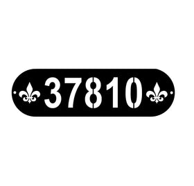 Fleur de lis address plaque with numbers