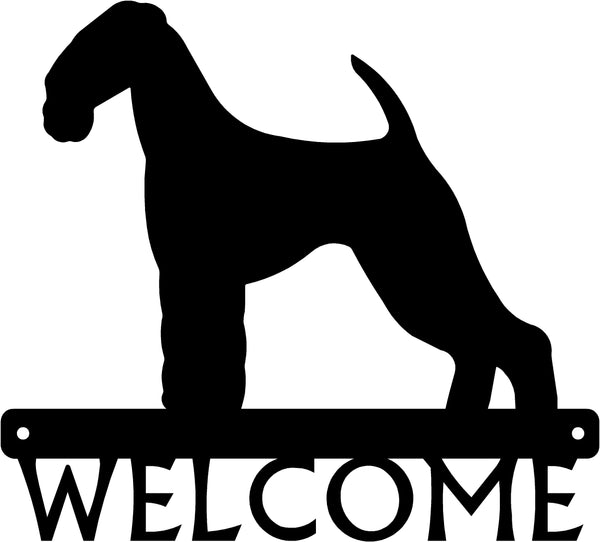 Airedale dog breed open welcome wall art