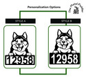 Akita Address Sign - Detailed Dog Design with Custom House Numbers