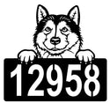 Alaskan Malamute Address Sign - Detailed Dog Design with Custom House Numbers