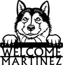 Alaskan Malamute Detailed Dog Face Welcome Sign or Custom Name The Metal Peddler