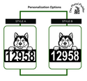 Alaskan Malamute Address Sign - Detailed Dog Design with Custom House Numbers