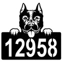 American Staffordshire Terrier Address Sign - Detailed Dog Design with Custom House Numbers The Metal Peddler