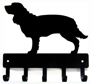 American Water Spaniel dog breed key rack/leash holder with 5 hooks 