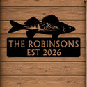 Personalized Walleye Cabin Sign