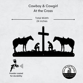 Cowboy & Cowgirl at the Cross with 2 horses - 0