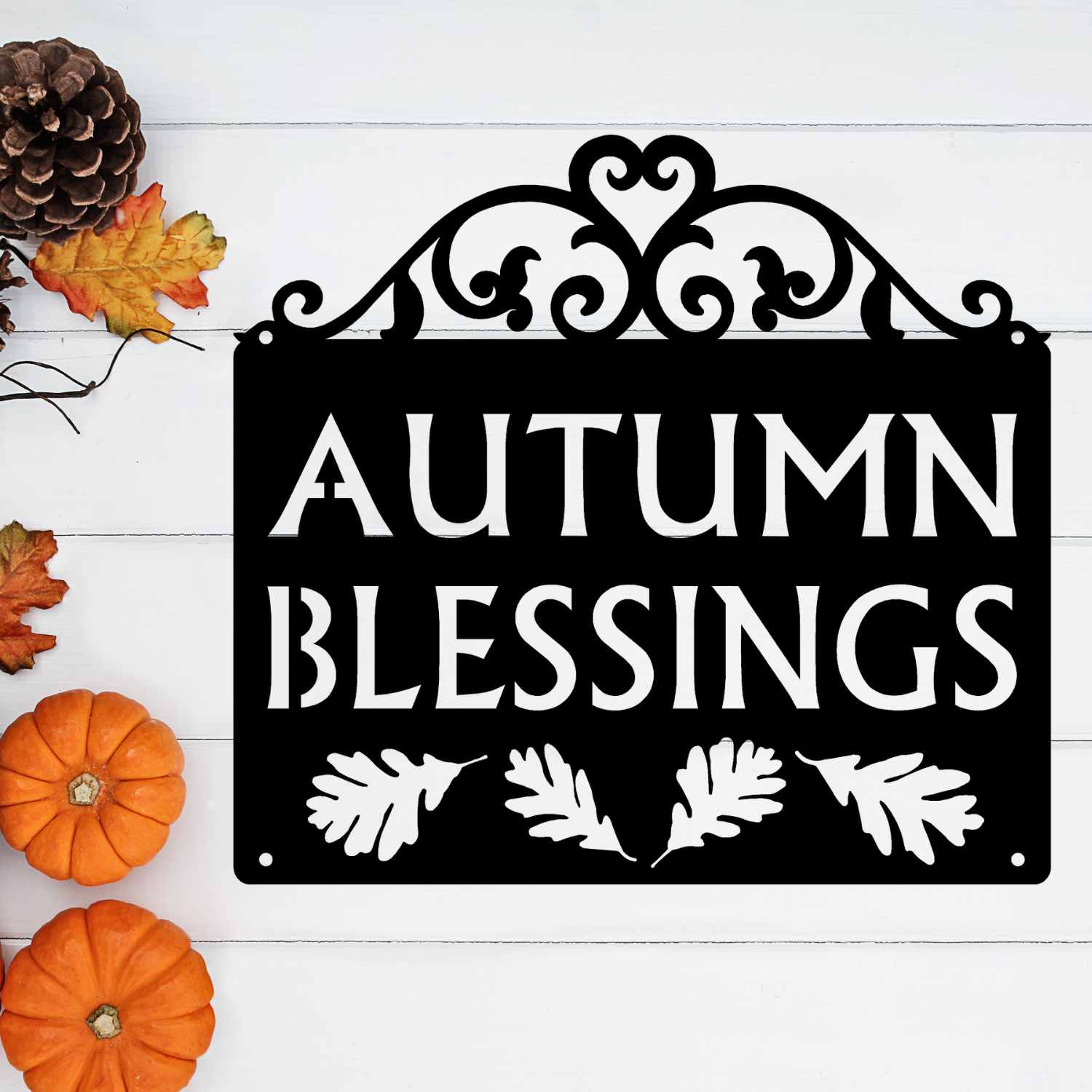 Autumn Blessings Fall Decor Sign - The Metal Peddler Decorative Plaques Blessings, Fall, holiday, porch, wall art, wall decor