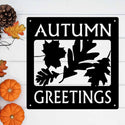 Autumn Greetings Fall Decor Square Sign - The Metal Peddler Decorative Plaques Blessings, Fall, holiday, porch, wall art, wall decor