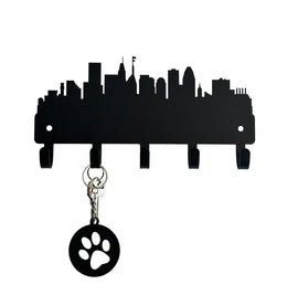 Baltimore, MD skyline key rack/ leash holder with 5 hooks