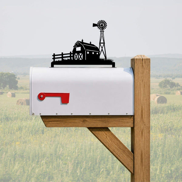 Barn & Windmill Mailbox Topper - Personalized House Numbers