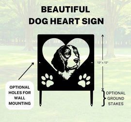 Beagle Name Sign or Heart Memorial Wall or Yard Plaque The Metal Peddler