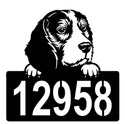 Beagle Address Sign - Detailed Dog Design with Custom House Numbers The Metal Peddler