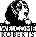 Beagle Detailed Dog Face Welcome Sign or Custom Name The Metal Peddler