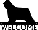 Bearded collie dog breed open welcome sign