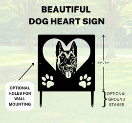 Belgian Malinois Name Sign or Heart Memorial Wall or Yard Plaque The Metal Peddler