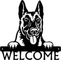 Belgian Malinois Detailed Dog Face Welcome Sign or Custom Name The Metal Peddler