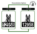 Belgian Malinois Address Sign - Detailed Dog Design with Custom House Numbers The Metal Peddler