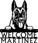 Belgian Malinois Detailed Dog Face Welcome Sign or Custom Name The Metal Peddler