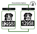 Bernese Mountain Dog Address Sign - Detailed Design with Custom House Numbers The Metal Peddler