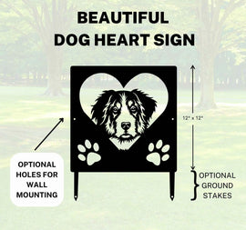 Bernese Mountain Dog Name Sign or Heart Memorial Wall or Yard Plaque The Metal Peddler