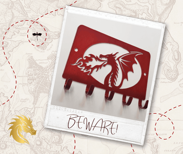 Fire Dragon Key Holder – Fantasy Wall Organizer The Metal Peddler
