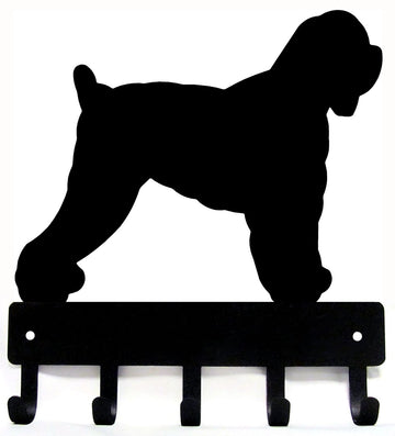 Black Russian dog breed key rack/leash holder with 5 hooks